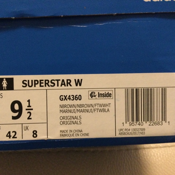 NWB NWT Adidas Superstars Originals GX4360 Brown Gold Size 42 White Shell Clam - Picture 10 of 15